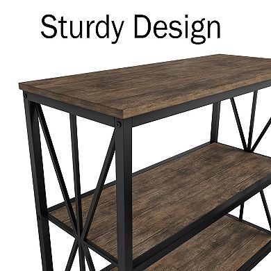 Lavish Home 3-Tier Industrial Bookshelf