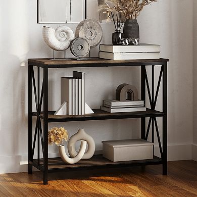 Lavish Home 3-Tier Industrial Bookshelf