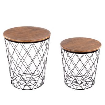 Lavish Home End Table Set with Storage