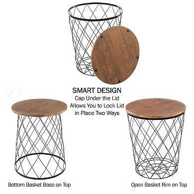 Lavish Home End Table Set with Storage