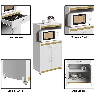 Lavish Home Microwave Stand with Storage