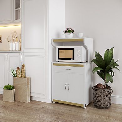 Lavish Home Microwave Stand with Storage