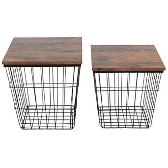 Lavish Home End Table with Storage