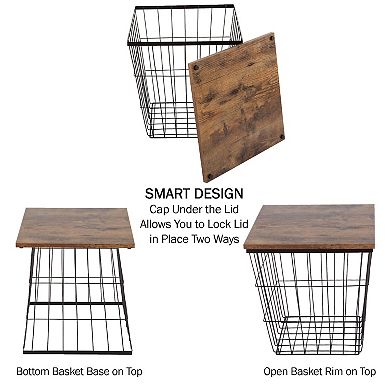 Lavish Home End Table with Storage