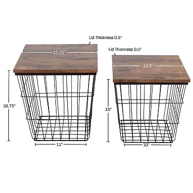 Lavish Home End Table with Storage