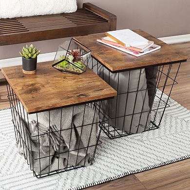 Lavish Home End Table with Storage