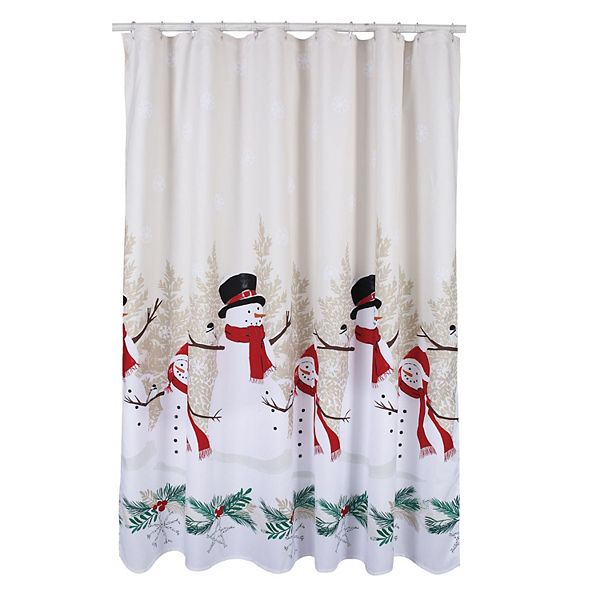 St. Nicholas Square Yuletide Snowman Shower Curtain