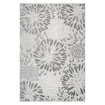 nuLOOM Monique Floral Indoor/Outdoor Saxony Pile Area Rug