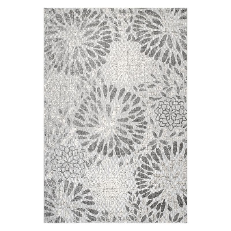 nuLOOM Monique Floral Indoor/Outdoor Area Rug, Black, 8X10 Ft