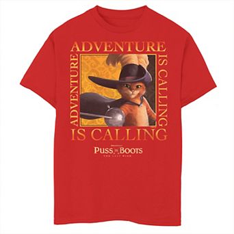 Boys 8-20 Puss In Boots The Last Wish Adventure Is Calling Box Graphic Tee