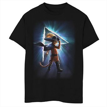 Boys 8-20 Puss In Boots The Last Wish "P" Light Logo Graphic Tee