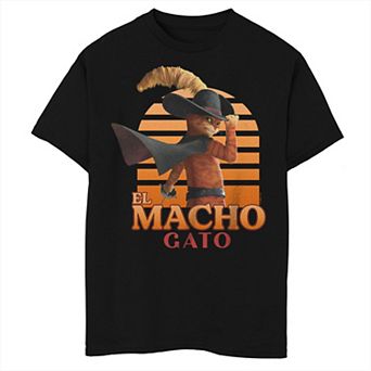 Boys 8-20 Puss In Boots The Last Wish El Macho Gato Circle Graphic Tee