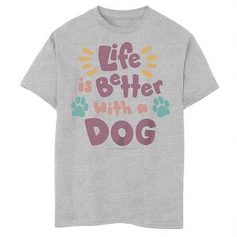 Boys 8-20 A Dog's Purpose Life Is Better Paw Prints Graphic Tee