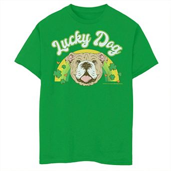 Boys 8-20 A Dog's Purpose St. Patrick's Day Lucky English Bulldog Graphic Tee