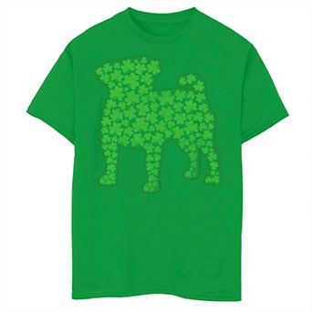 Boys 8-20 A Dog's Purpose St. Patrick's Day Silhouette Filled Shamrocks Graphic Tee