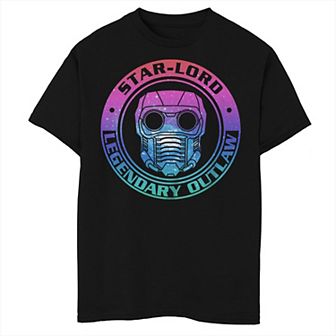 Boys 8-20 Marvel Guardians of the Galaxy Star-Lord Rainbow Outlaw Graphic Tee