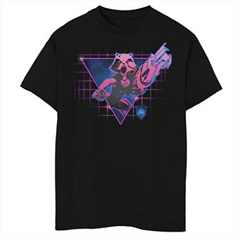 Boys 8-20 Marvel Guardians of the Galaxy Rocket Raccoon 80's Retro Graphic Tee