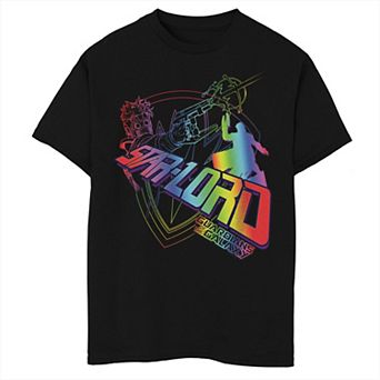 Boys 8-20 Marvel Guardians of the Galaxy Star-Lord Rainbow Logo Graphic Tee