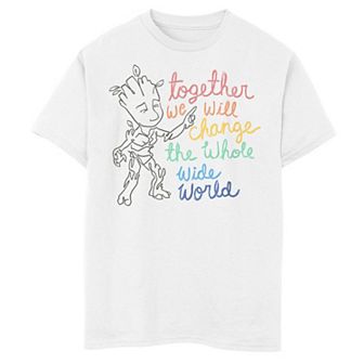 Boys 8-20 Marvel Guardians of the Galaxy Groot Together We Will Change The Whole Wide World Graphic Tee