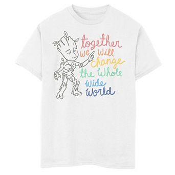 Boys 8-20 Marvel Guardians of the Galaxy Groot Together We Will Change The Whole Wide World Graphic Tee
