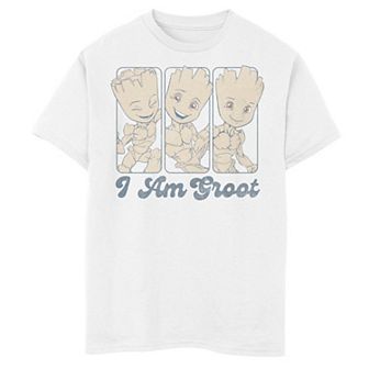 Boys 8-20 Marvel Guardians of the Galaxy Classic Three Panel I Am Groot Graphic Tee