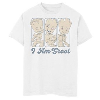 Boys 8-20 Marvel Guardians of the Galaxy Classic Three Panel I Am Groot Graphic Tee
