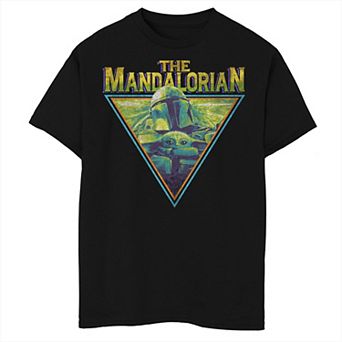Boys 8-20 Star Wars The Mandalorian Din Djarin Grogu Triangle Graphic Tee