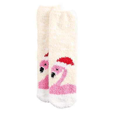 Women's Santa Flamingo Cozy Socks