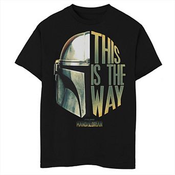 Boys 8-20 Star Wars The Mandalorian Din Djarin Half Helmet This is the Way Graphic Tee