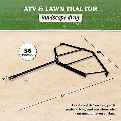 Yard Tuff ATV and Lawn Tractor Landscape Drag to Level Driveways, Lots, & Yards