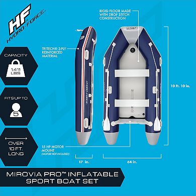 Bestway Hydro-Force Mirovia Pro Inflatable 5 Person Outdoor Water Raft Boat Set