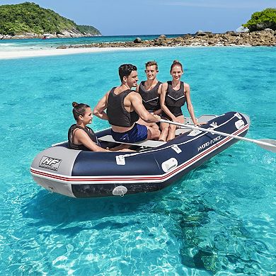 Bestway Hydro-Force Mirovia Pro Inflatable 5 Person Outdoor Water Raft Boat Set