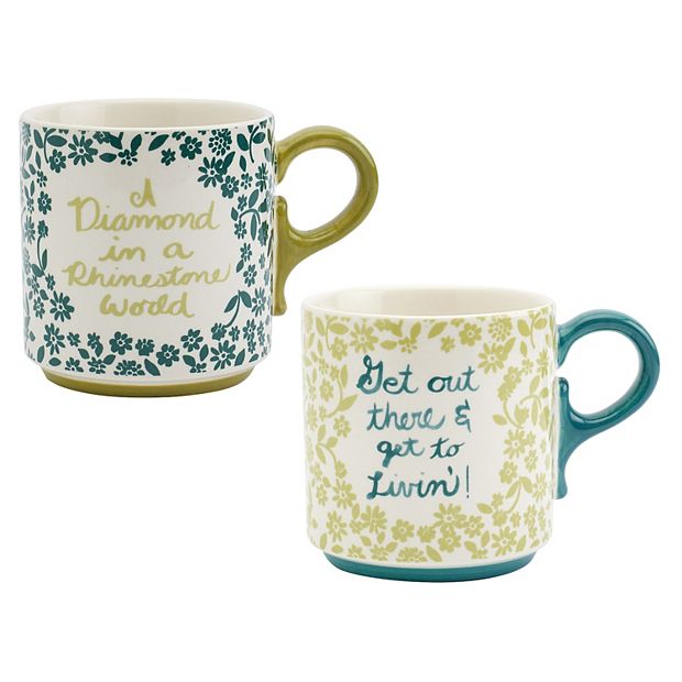 Dolly Parton Kitchen 4 Piece 20oz Embossed Mugs (Guitar x 2