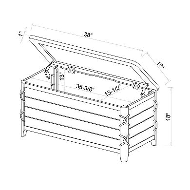 Linon Brosnan Rope Trim Chest Storage Cabinet