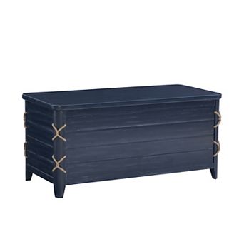 Linon Brosnan Rope Trim Chest Storage Cabinet
