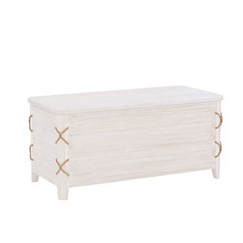 Linon Brosnan Rope Trim Chest Storage Cabinet