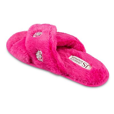 Women s Jessica Simpson Embellished Cross Band Slide Slippers