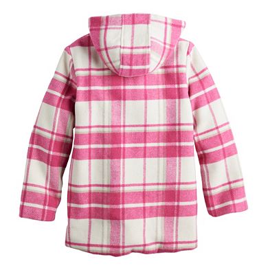 Girls 4-16 SO® Hooded Quilt-Lined Faux-Wool Jacket