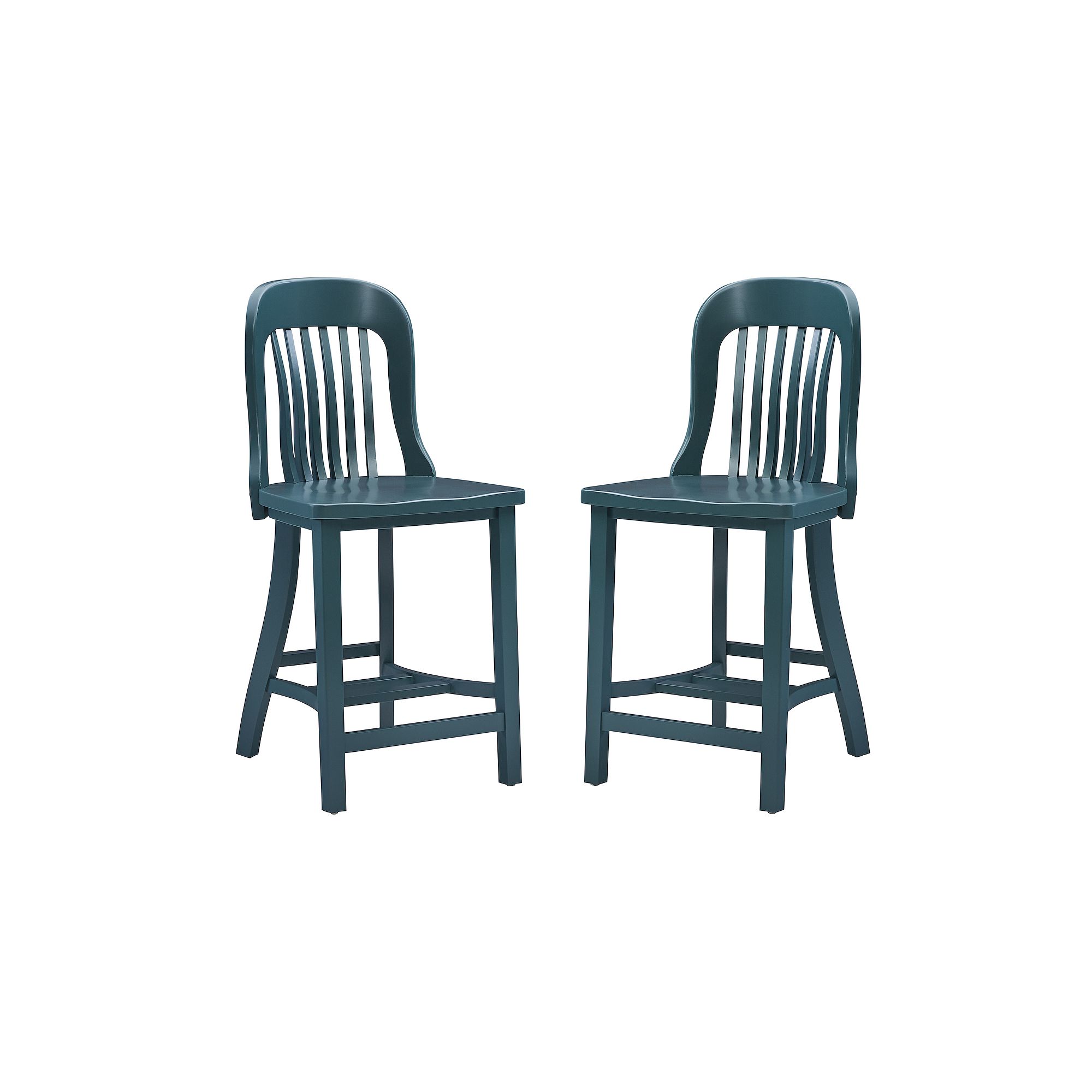 Linon Maylen Wood-Seat Counter Stool 2-Piece Set, Green
