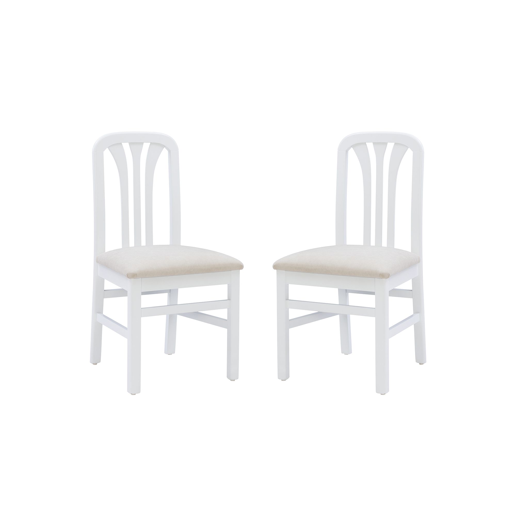 Linon Pamela Dining Chair 2-Piece Set, White Beige