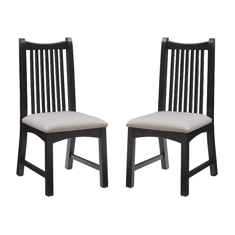 Linon Bonnie Chair 2-Piece Set, Black