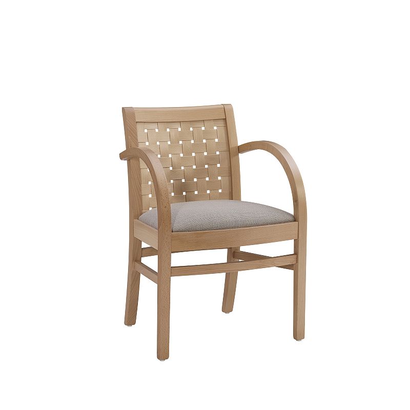 Linon Samantha Woven Arm Chair, Beig/Green