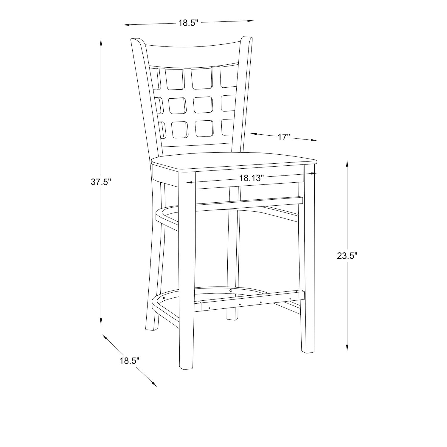 Linon Lola Counter Stool 2 Piece Set   6353086 ALT99