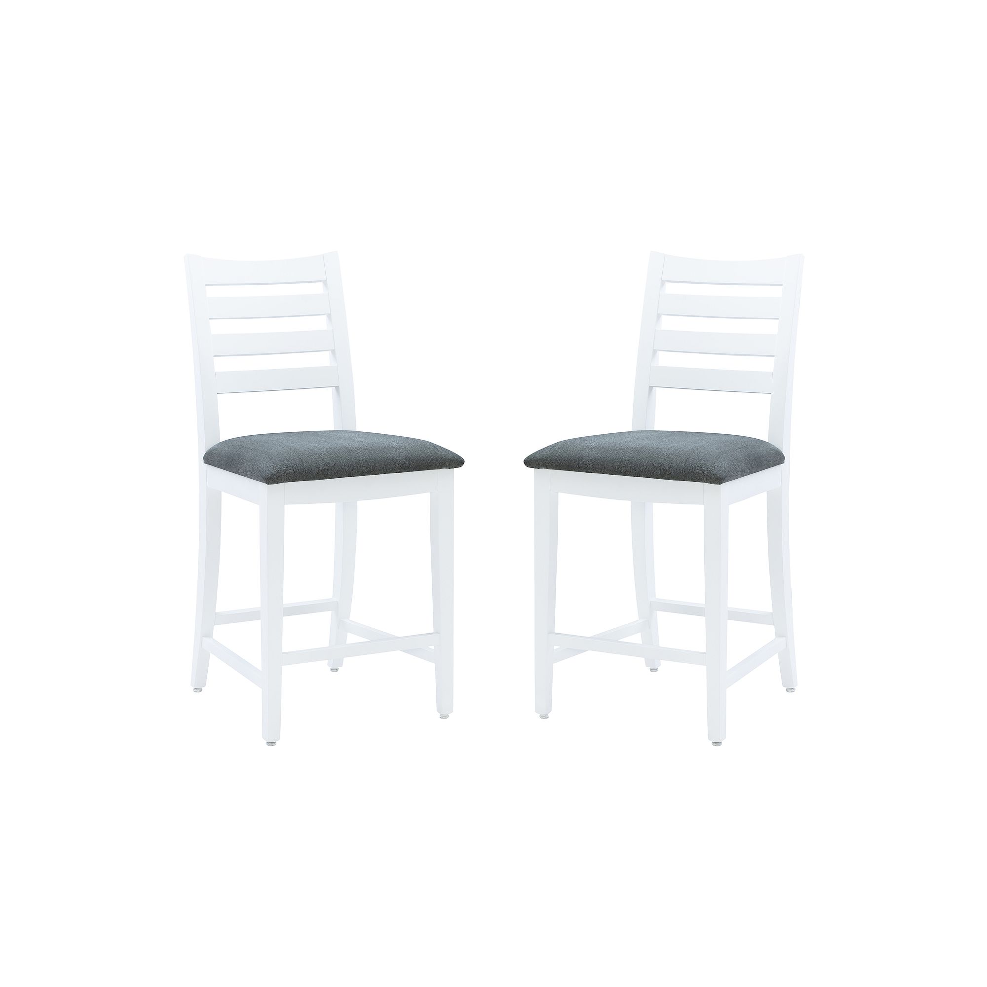 Linon Flynn 23.63-in. Counter Stool 2-Piece Set, White Gray