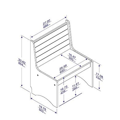 Linon Linson Small Back Rest Bench