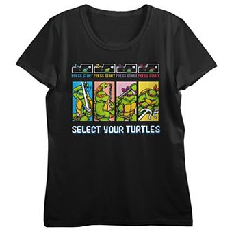 Juniors' World of TMNT Select Your Turtles Short Sleeve Tee