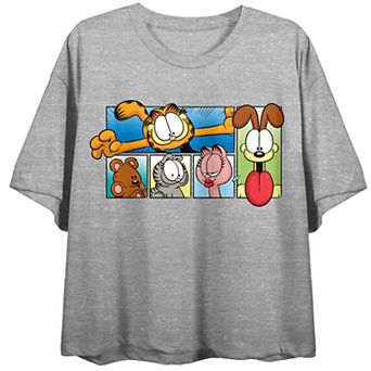 Juniors' Garfield Characters Gray Graphic Tee