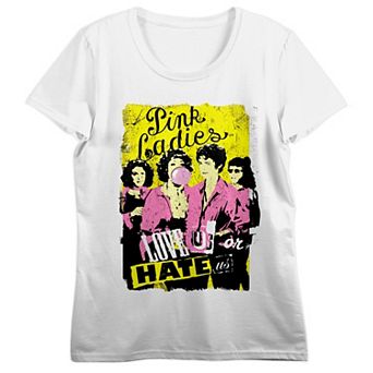 Juniors' Grease Pink Ladies Love Us or Hate Us Graphic Tee