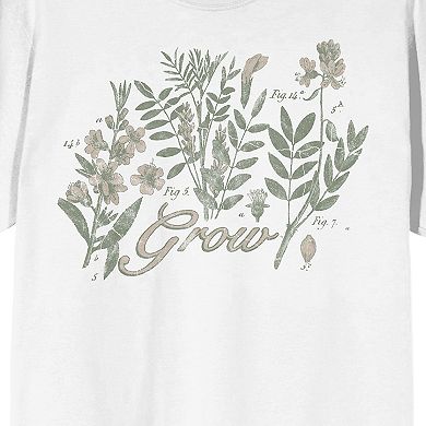 Juniors' Vintage Botanical Grow Graphic Tee