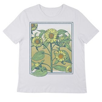 Juniors' Sunflower Frame Graphic Tee
